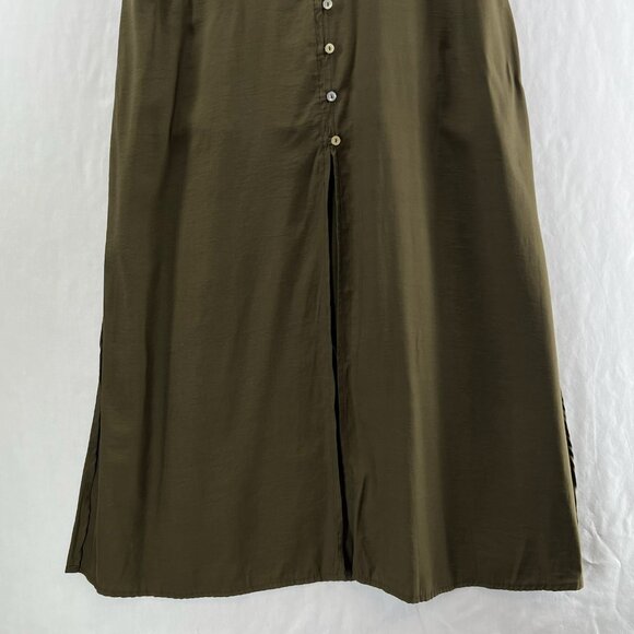 Love Stitch Gabriela Slip Dress Size S Button Front Lace Trim V-neck Slit Green - Picture 6 of 15